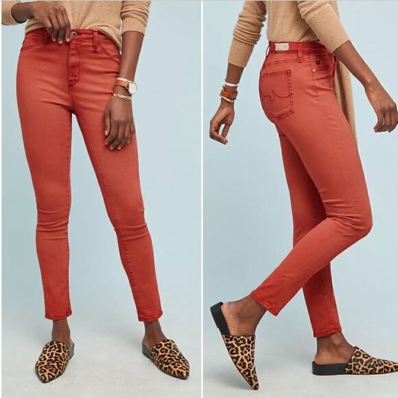 Anthropologie AG The High Rise Abbey Ankle Super Skinny Sateen Jean - Picture 1 of 13